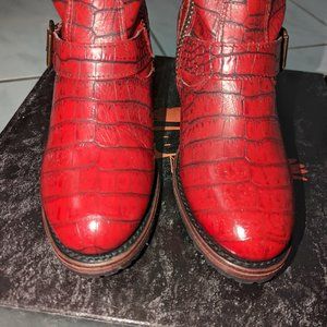 Freebird Carlito leather boots-Size 8 - Red Croco